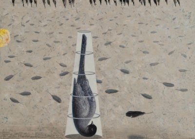 Baldin Ahmad, The wait, 2020, acrilico su carta, 85x80 cm