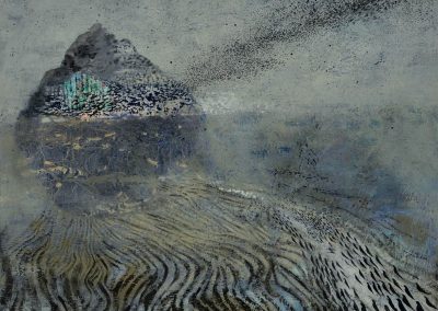 Baldin Ahmad, Landing, 2016, acrilico su carta, 60x65 cm