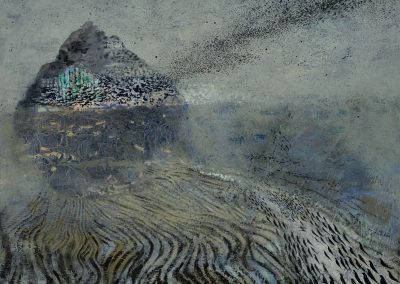 Baldin Ahmad, Landing, 2016, acrilico su carta, 60x65 cm